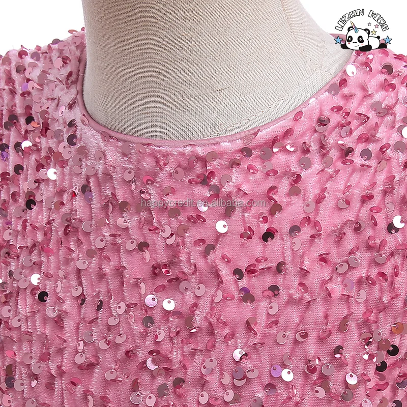 LEZONKIDS - Vestido de Bolinha de Verão de Alta Qualidade Personalizável para Crianças com Lantejoulas para Meninas de 2 a 14 Anos